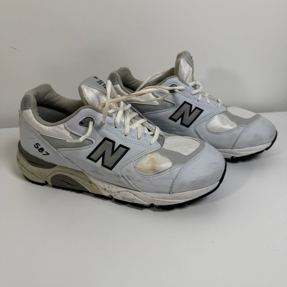 New Balance 587 Running Shoes Womens 8.5 White Grey Made in USA W587WB Stability